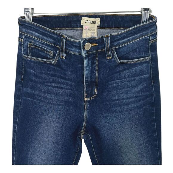L'Agence NWOT High Rise Size 27 Blue Denim Stretch Ankle Skinny Jeans - Picture 2 of 10